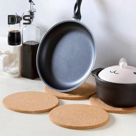 2Pcs Cork Trivet Set Heat Resistant Thick Cork Coasters for Hot Dishes Versatile Round Cork Placemats for Kitchen Table