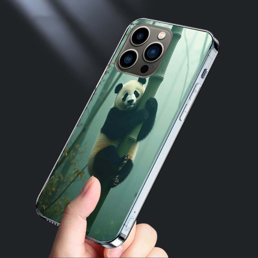 Panda Baby, Giant Panda Family Phone Case For Iphone 16E 15 Pro 14 Plus 17E 16 17 Pro Max Air 11 12 13 Mini Shockproof Capa C