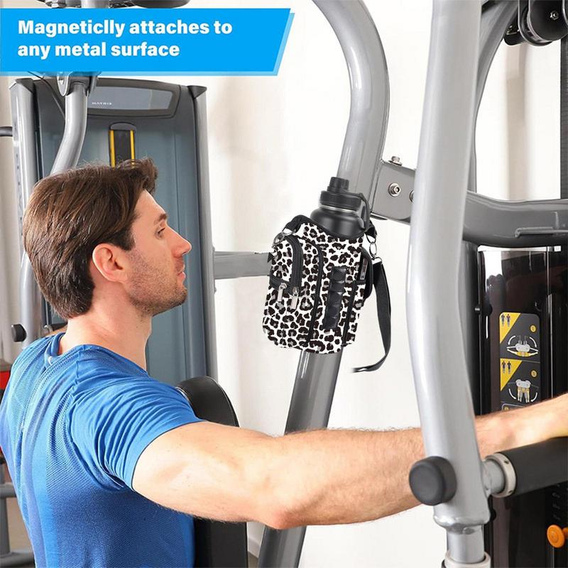 1pcs Magnetic Gym Water Bottle Bag Built-in Magnet For Easy Attachment To Metal Surface Sports Magnetic Phone Storage Pouch