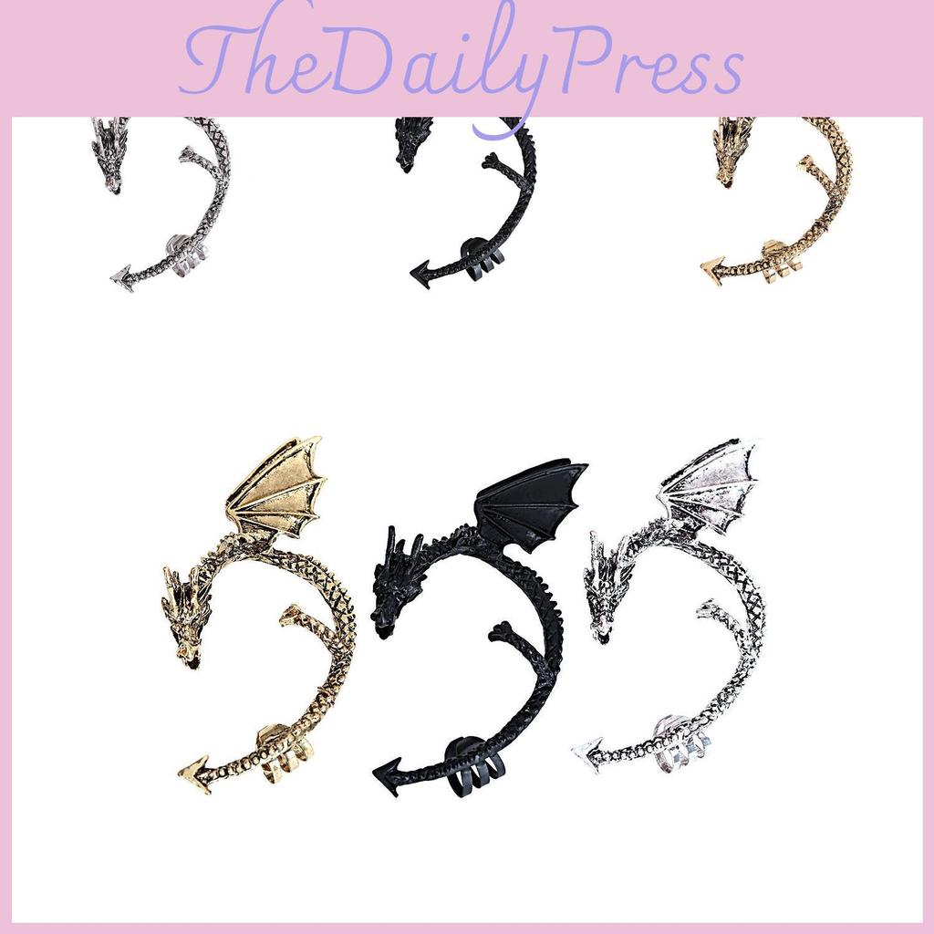 Gothic Dragon Ear Clips With Alloy Material And Vintage Copper Finish For Alternative Fashion