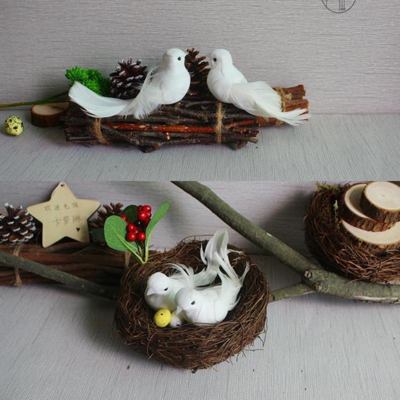 Mini Artificial Carft Pigeons Garden Statue Decorative Simulation Pigeon Removable Birds