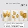Luxurious Gold Floral Triptych Canvas Wall Art