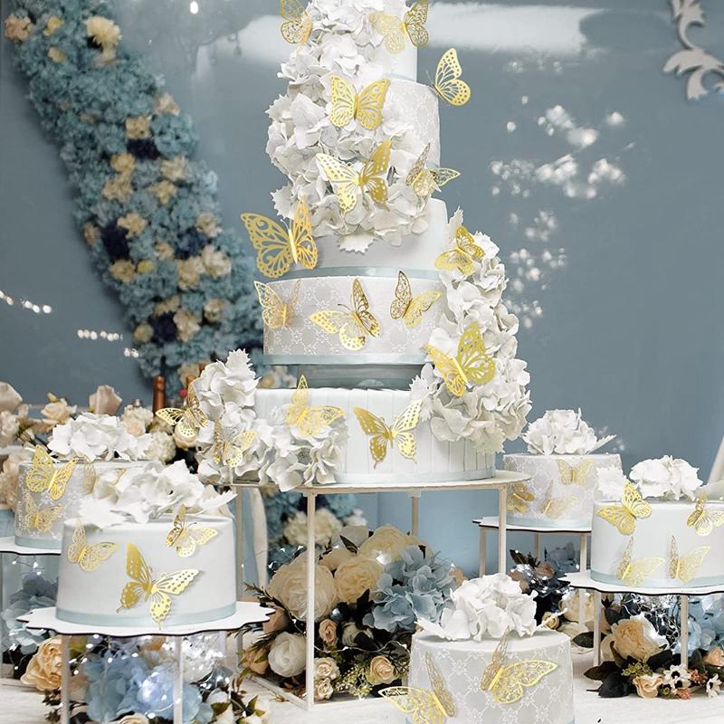 60 Pcs Paper Butterfly Wall Decor For Mother's Day Valentine's Day Wedding Party Decoration