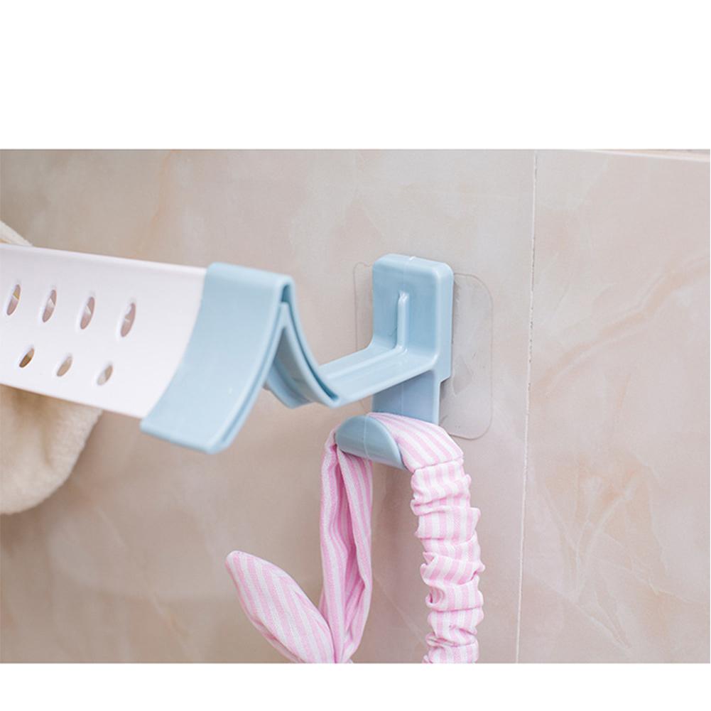 Nail-free Bathroom Towel Rack Traceless Storage Shelf Bath Towel Hanger Tower Bar Decoration