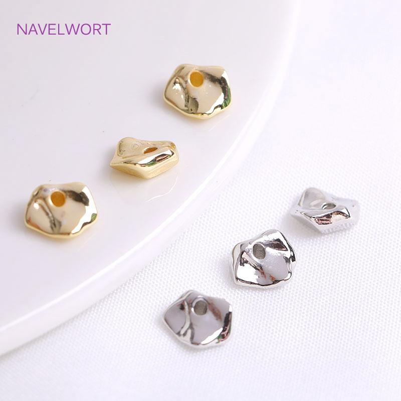 High Quality Irregular Loose Spacer Beads 18K Gold Plating Brass Asymmetrical Beads DIY Jewelry Making Accessories Wholesale