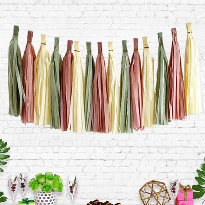 Colorful Paper Streamers Hanging Ornament for Wedding Decoration Baby Showers Birthday Holiday Party Supplies