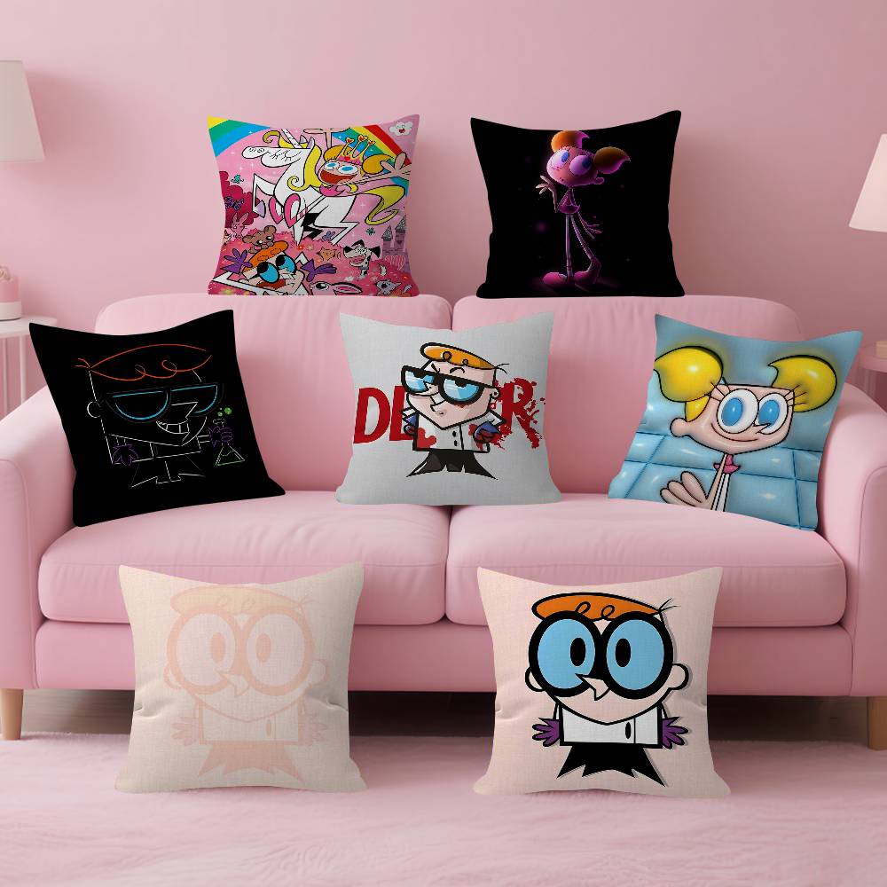 Cartoon DDexters LLaboratory Cushion Cover Decorative Pillow Sofa Home Decor Case Pillow Cases