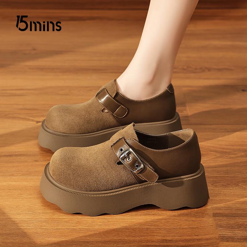 Women s Retro Buckle Platform Loafers 37