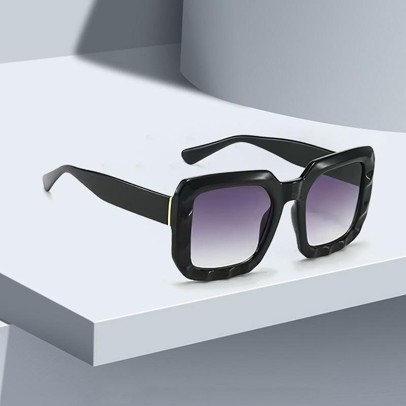 Vintage Women Sunglasses Fashion Square Gradient Lens Brown Black Contrast Design Sun Glasses UV Protection
