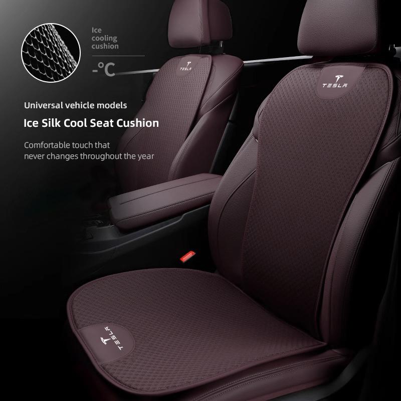 AAAIU1 Car Seat Pad Backrest Mat Ice Silk Flax Seat Cushion Covers for Tesla Model 3 Highland 2023 Model S Model X Model Y