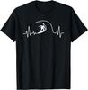Cool Surfing for Men Women Surfer Surfboard Beach Heartbeat T-Shirt