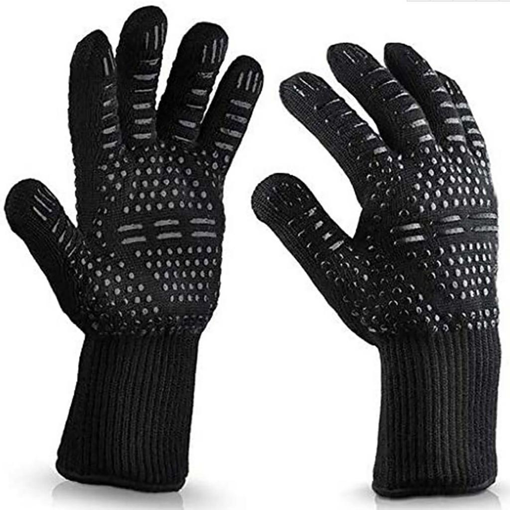 Silicone High Temperature Resistant Barbecue Gloves Microwave Oven High Temperature Industrial Labor Gloves 500-800 Degrees BBQ