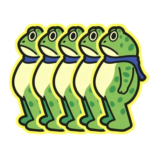 1/5/10/20/50/100Pcs Resist Frog Sticker Waterproof PVC Frog Meme Sticker Cell Phone Laptop Computer Helmet Water Bottle Decorative Animal Decal