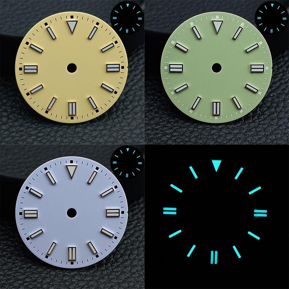 28.5MM Dial Size Green Luminous Dial Colorful Watch Movement Dial for NH35 8215 2836 Watch
