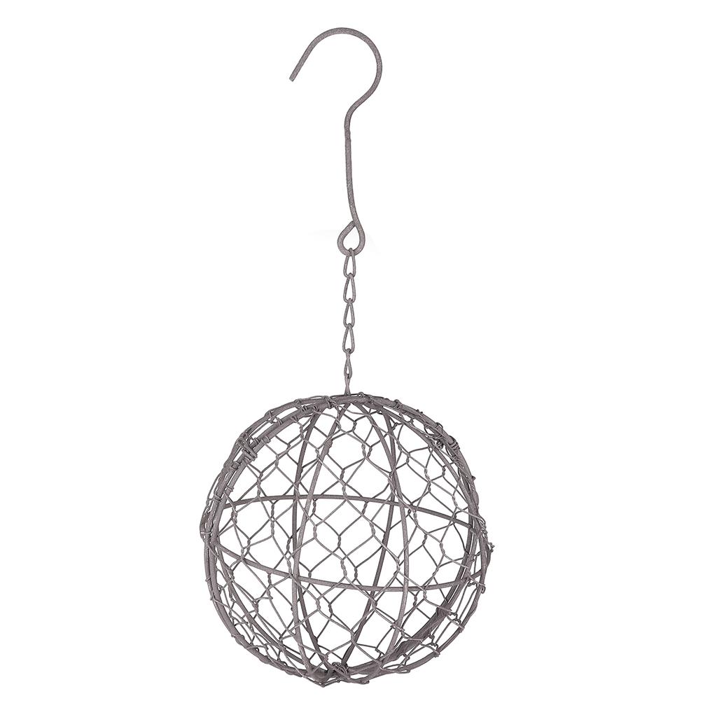 15cm Retro Iron Ball Shape Succulent Pot Metal Hanging Planter Plant Holder