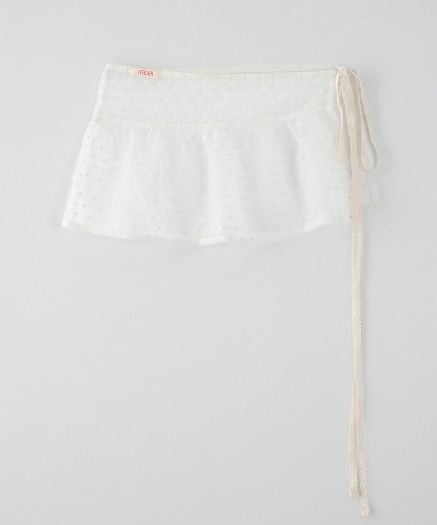 Heary Iris Layered Wrap Skirt_Ivory
