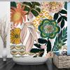 Cute Dinosaur Funny Shower Bathroom Curtain Waterproof Cat Green Leaves Fabric Pastel Toilet Door Curtains Modern Marble Cortina