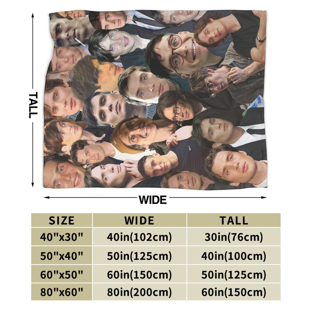 Cillian Murphy Photo Collage Blanket Fleece Printed Portable Lightweight Thin Throw Blankets for Home Car Bedding Throws
