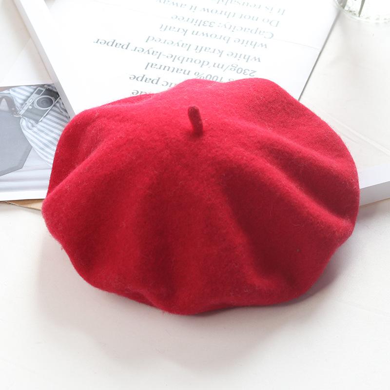 Women'S Wool Beret | Face Slimming Winter Warm | Solid Color Cashmere Blend | Vintage Painter Hat
