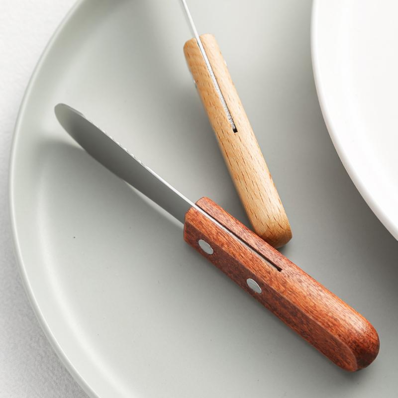 Butter Knife Stainless Steel Butter Knife Spreader with Wood Handle Sandwich Cream Cheese Knife Jam Condiment Spatula Tableware
