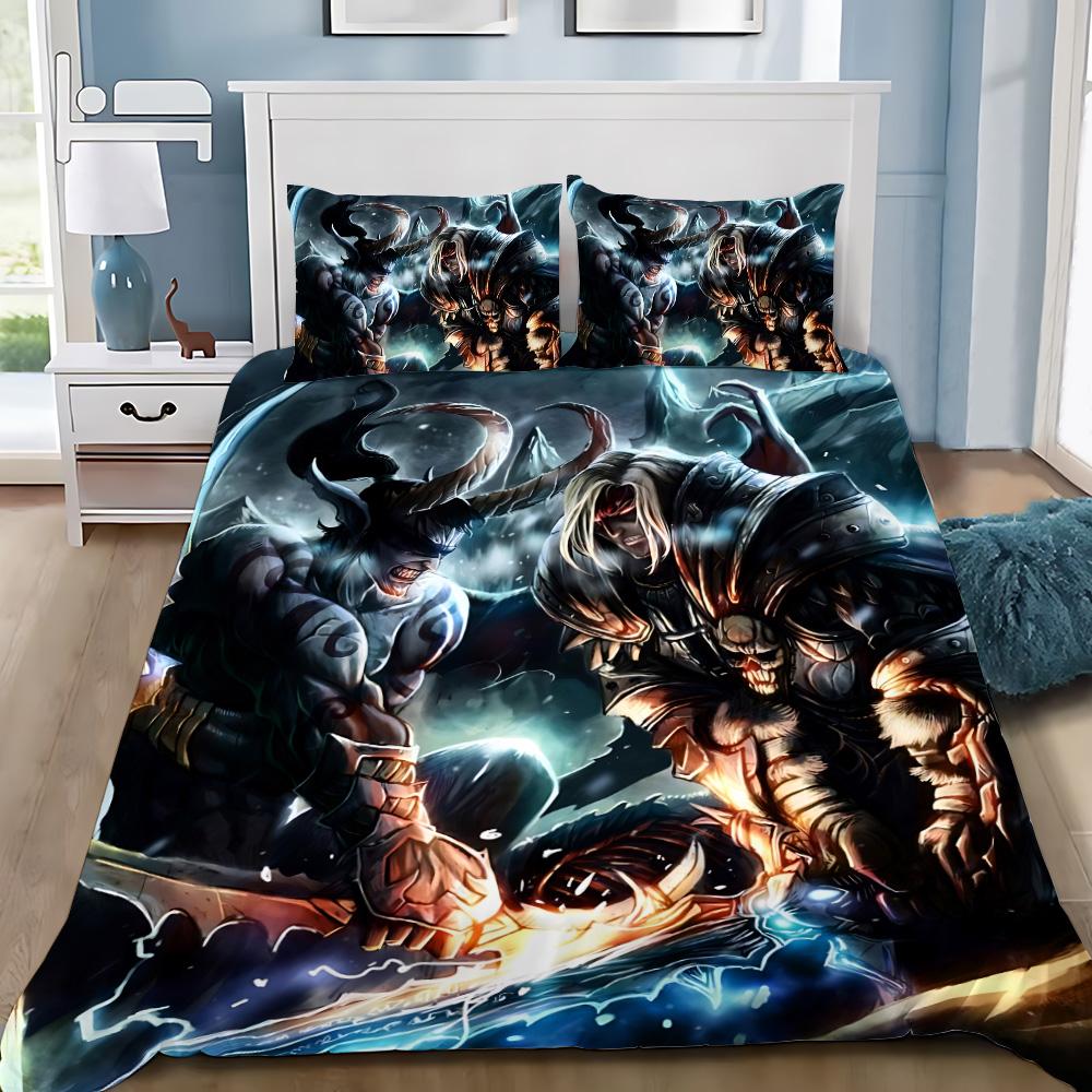 Hot Worlds of Warcrafts Duvet Cover Pillowcase Game Bedding Set Adult Boy Girl Bedroom Decoration Children Gift Single Double