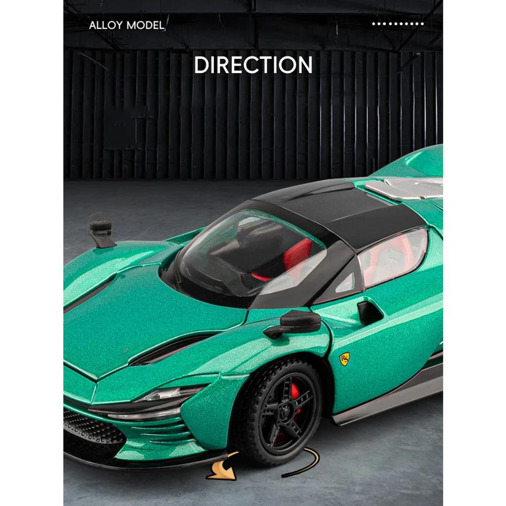 1/32 Ferrari SP3 Daytona Legierung Sportwagen Modell Druckguss Metall Rennfahrzeuge Automodell Sound Licht Simulation Sammlung Kinderspielzeug Geschenk