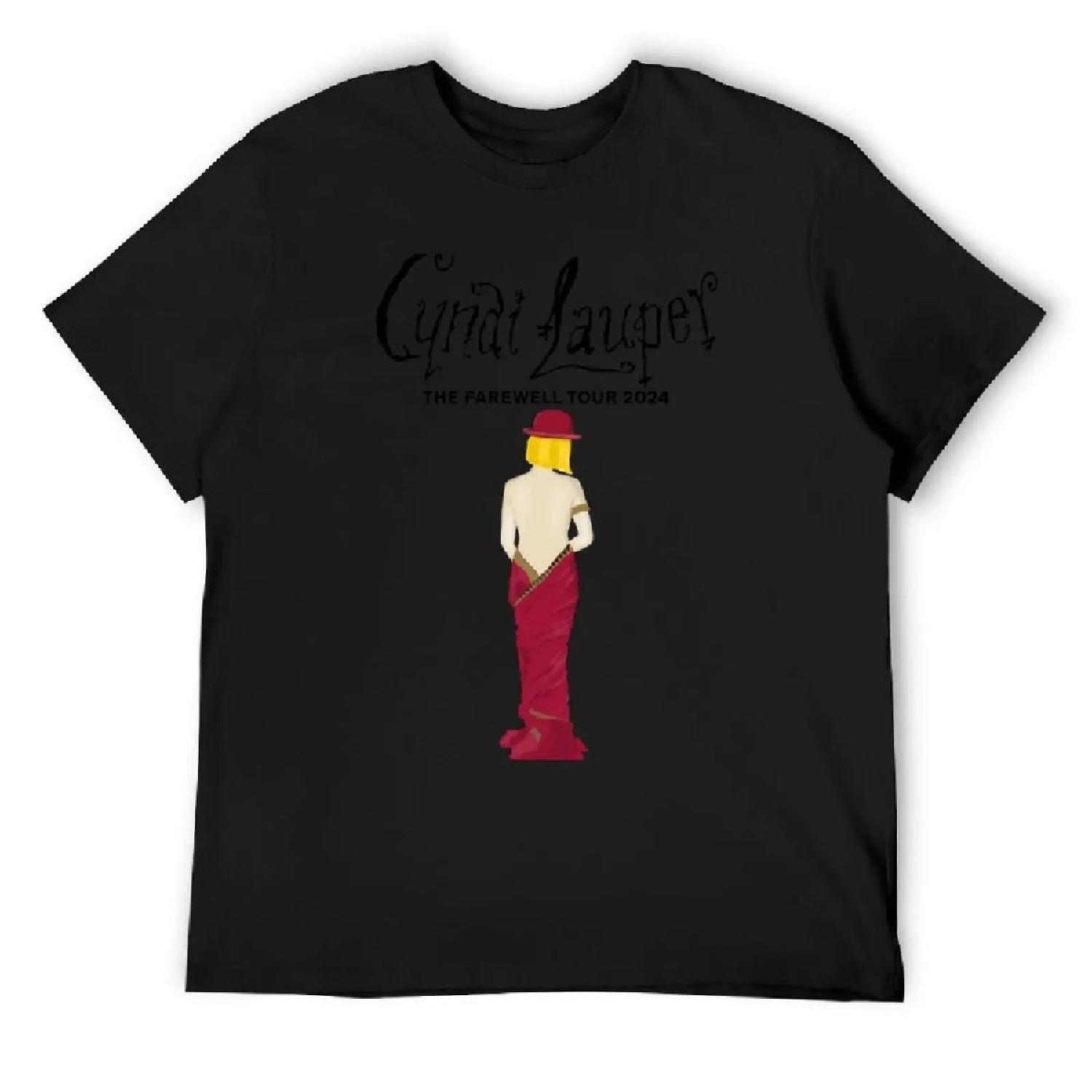 

Cyndi Lauper The Farewell Tour 2024 T-Shirt quick-drying blanks vintage clothes anime stuff black t-shirts for men XXXXXL чорний