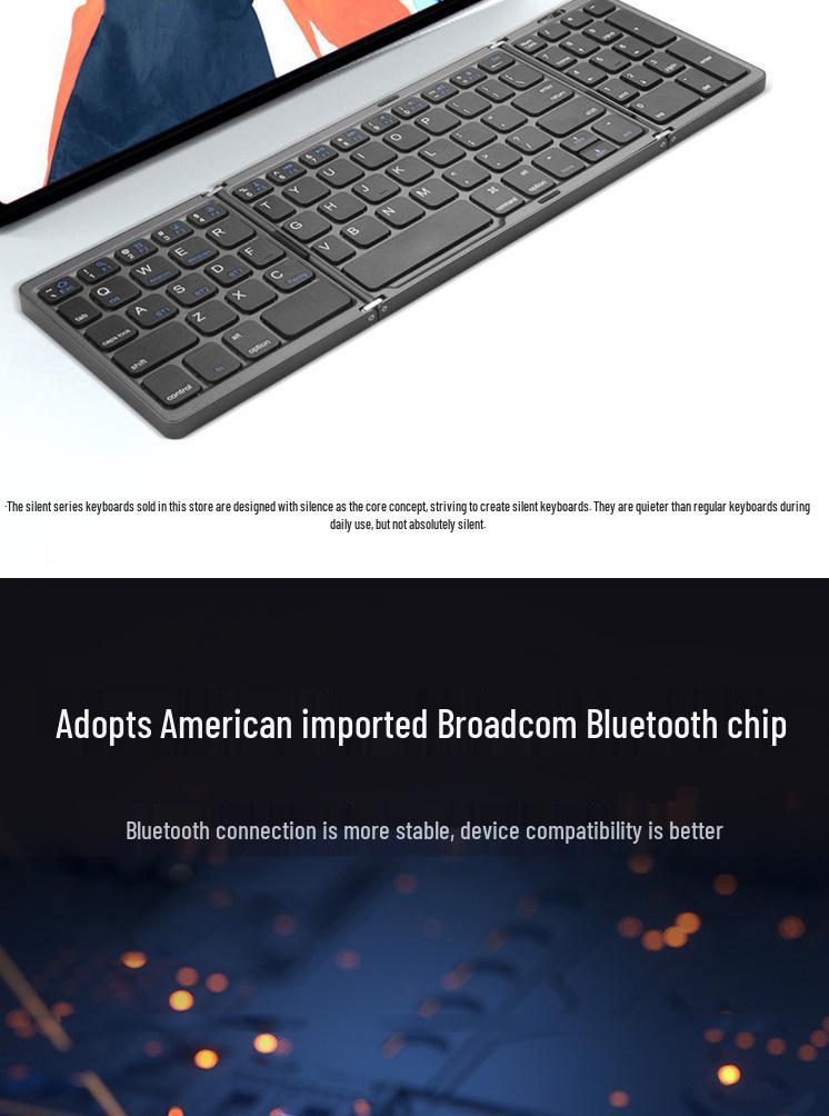 Portable Russian B089 Tri-Fold Bluetooth Keyboard: Compatible with Mobile, Tablet, Laptop, and Three Systems