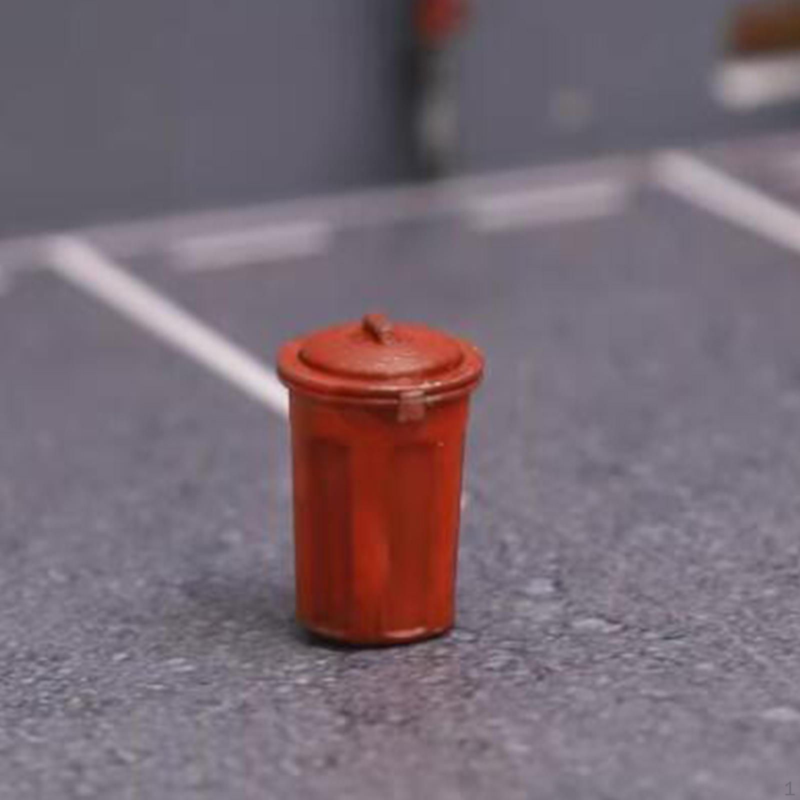 

1/64 Miniature Trash Can Model Doll House Accessories Creative Mini Sorting Container Simulation Round