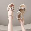 Fashion Women's Sandals Pearl Roman Style Round Toe Tip Open Ladies Shoes Platform Designer Wholesale Sales Luxury Summer Original 2025