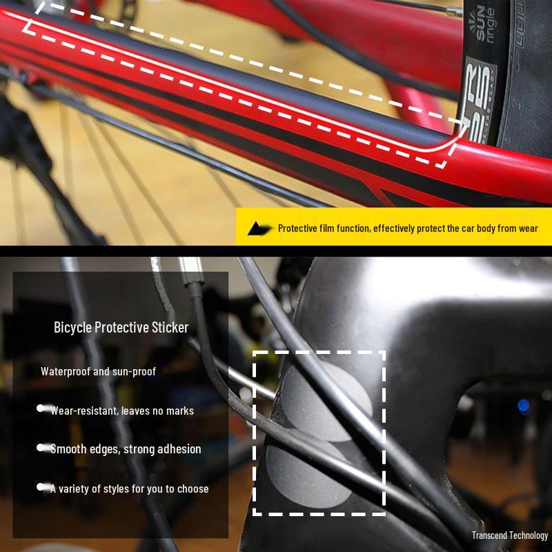 Carbon Fiber Texture Anti-Scratch Chain Guard & Frame Protection Sticker