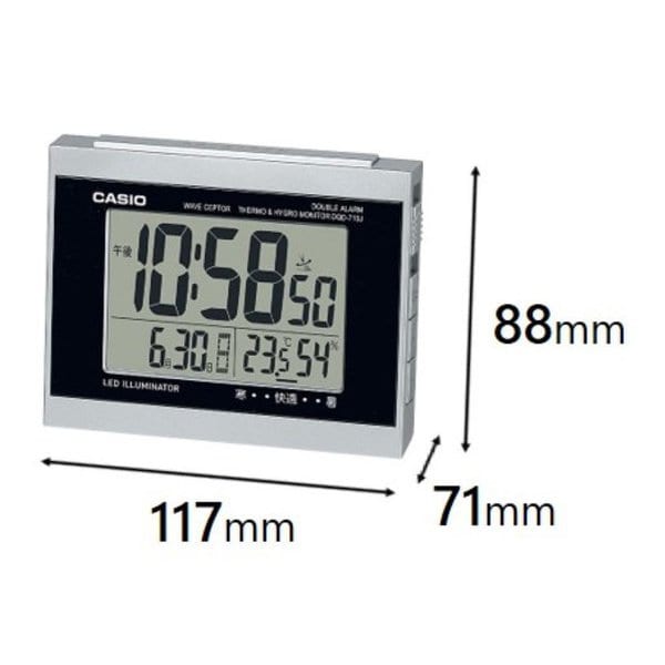Casio Dqd 710j 8jf [sølv Radiostyrt klokke med termo-hygrometer]