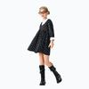 Halloween Children's Costume Adams Family Costume Wednesday Black Long Sleeve Dress Girls Party