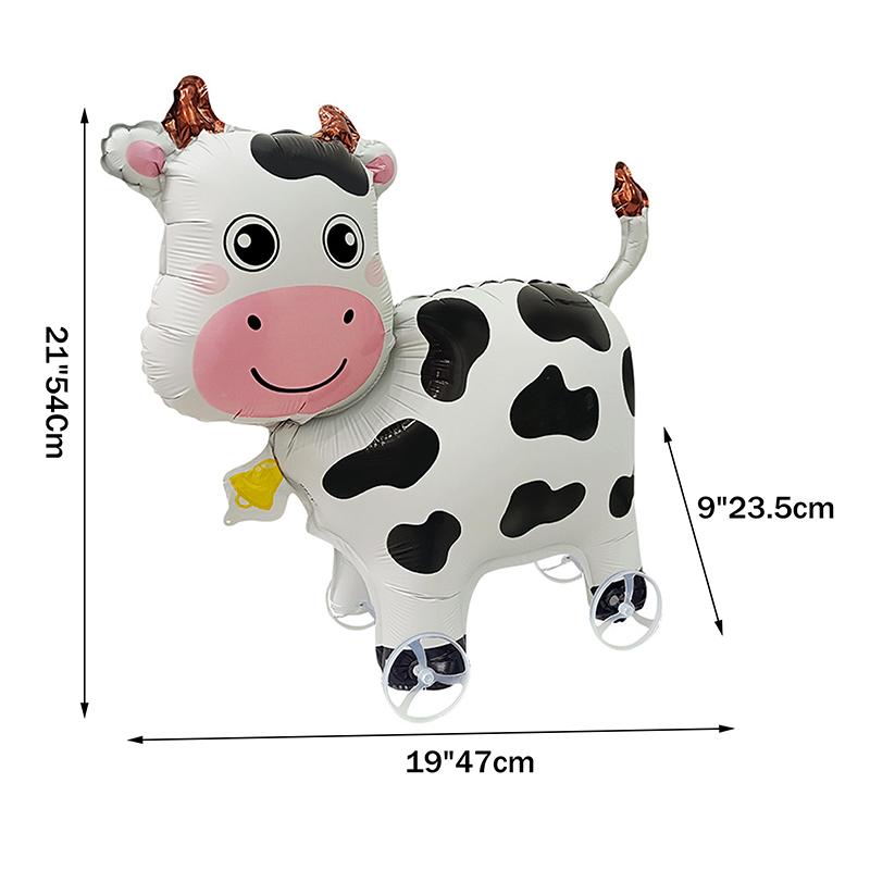 4D Cartoon Foil Balloons Elephant Stand Walking Balloon With Wheel For Kids Birthday Party Decoration Baby Shower