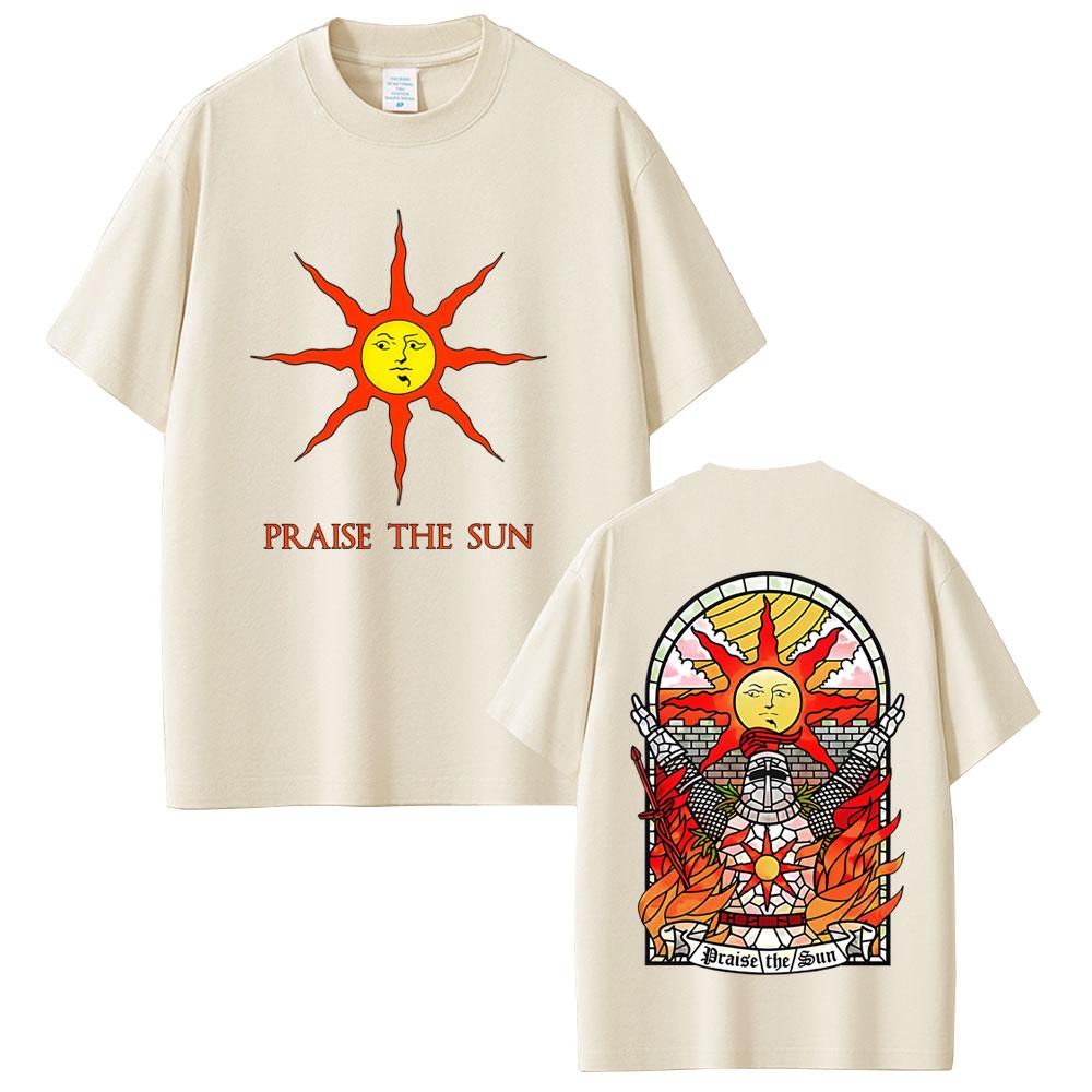 Game Dark Souls Church of The Sun Graphic T-shirt Men Women Fashion Gothic Rock T-shirts Men's Casual Vintage T Shirt