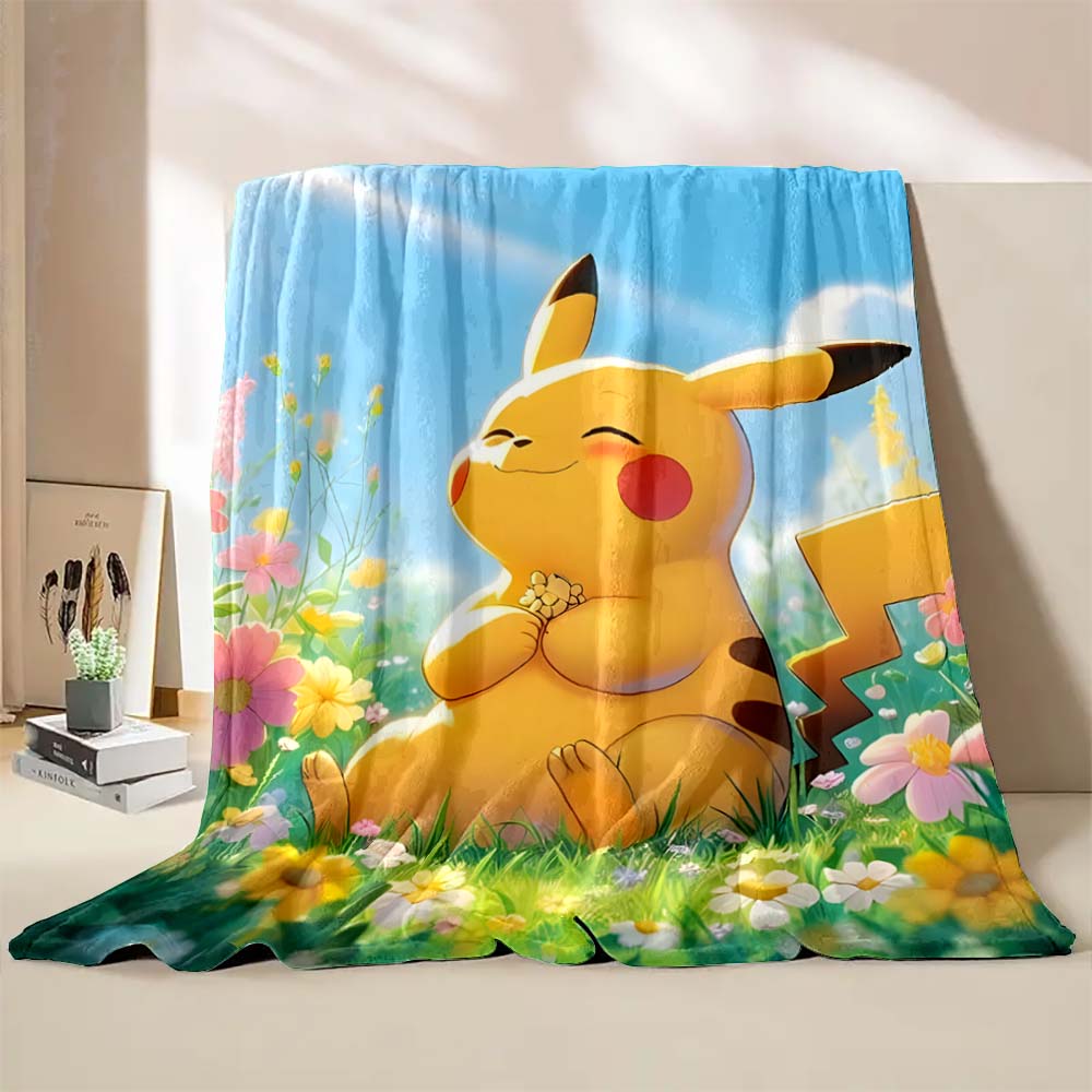 1PC Pokémon Pikachu Pattern Blanket Warm Soft Fluffy Kids and Adults Sofa Bed Throw Blanket Outdoor Travel Camping Luxury Gifts