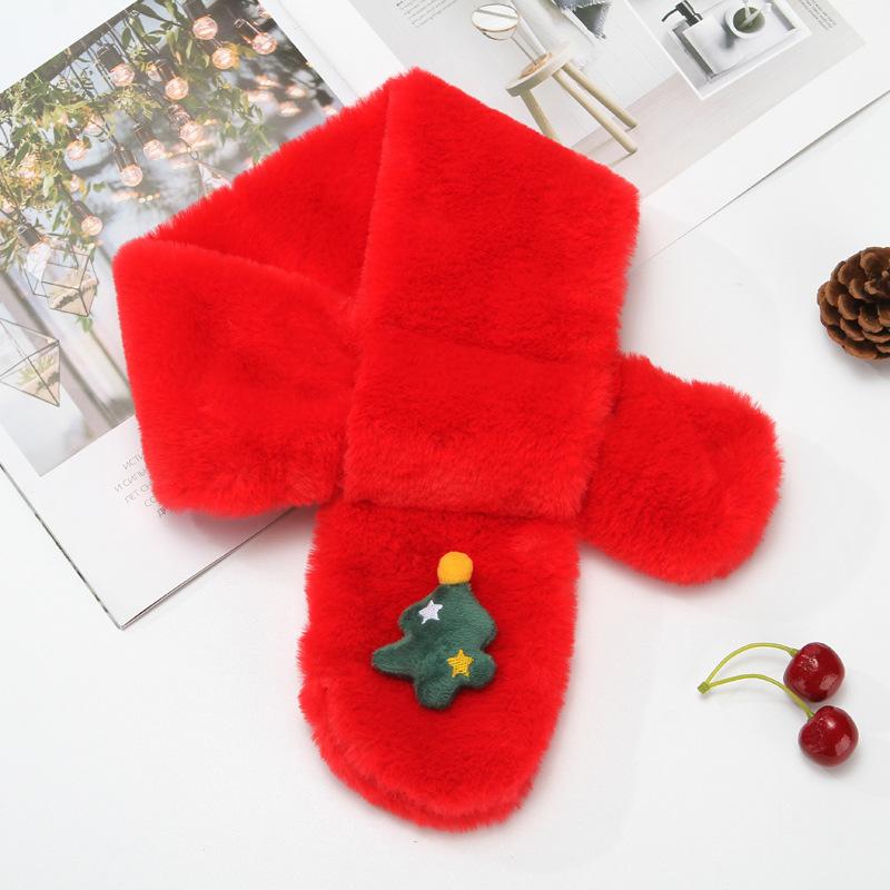 Children'S Scarf Winter Cartoon Plush Children'S Scarf Boys And Girls Warm Cross Imitation Rabbit Hair Children'S Neck