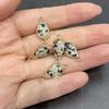 5Pcs Natural Stone Teardrop Faceted Connector Charms 9x20mm, Golden Plated Edge Crystal Pendants for DIY Necklace Bracelet Jewelry Making