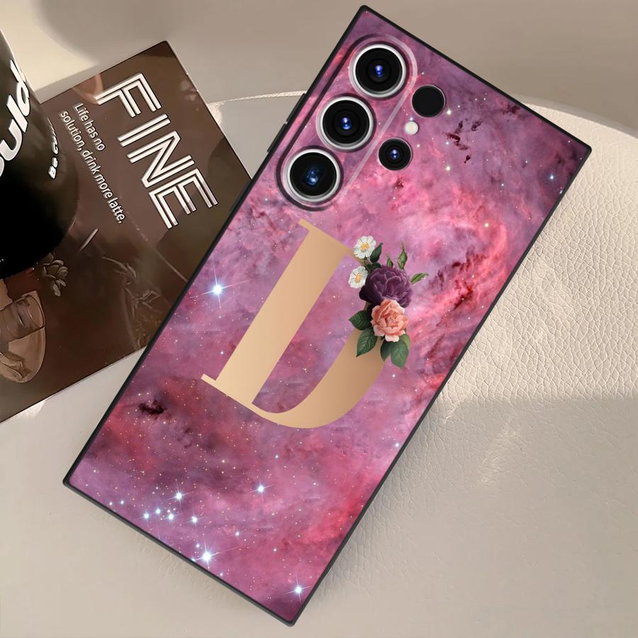 Flower Name Letter C D Case for Samsung Galaxy S26 Ultra S10 S9 Note 20 8 9 10 S25 Plus S23 S24 S21 FE S20 Ultra Funda Phone