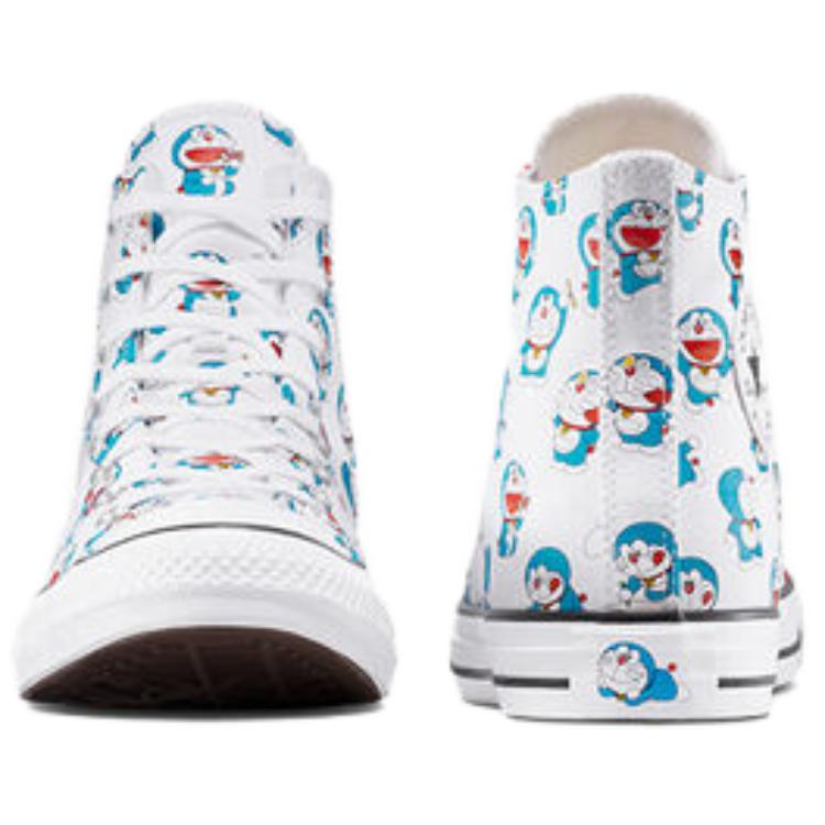 Doraemon X Converse Chuck Taylor All Star High Allover Doraemon Print Unisex Sneakers White Hawaiian-Gold Flamingo A15791C