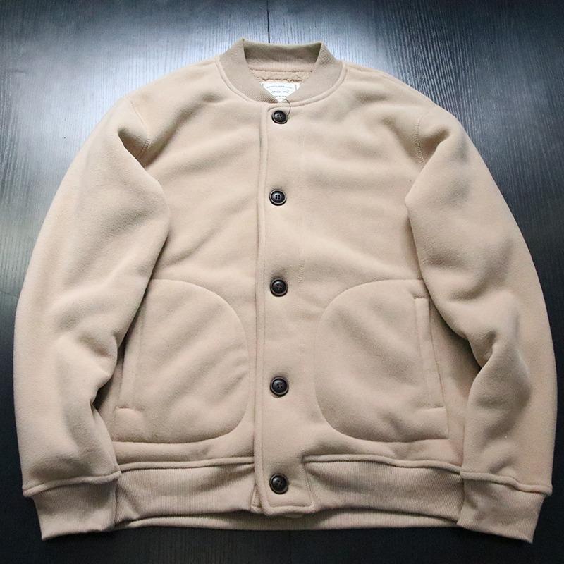 

Thick Fleece Winter Slim Fit Baseball Collar Jacket for Men & Women - Youth Style XL хакі