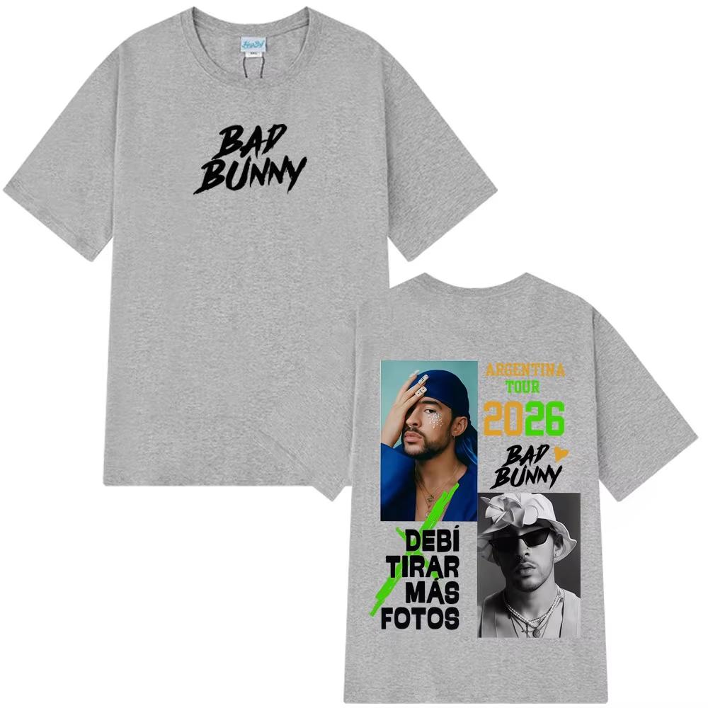 

2026 Summer Bad Bunny Fun Tshirt Harajuku Casual Men Women Luxury High Quality Round Neck Tshirt Y2K Street Wear Tshirt 4XL