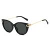 2026 New Two-Tone Sunglasses: Cat-Eye Silhouette, Silver Accents, Stylish Streetwear Piece – High-End Ins-Style Shades