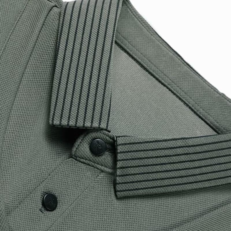 ROMON Men's Long Sleeve Lapel Polo Shirt