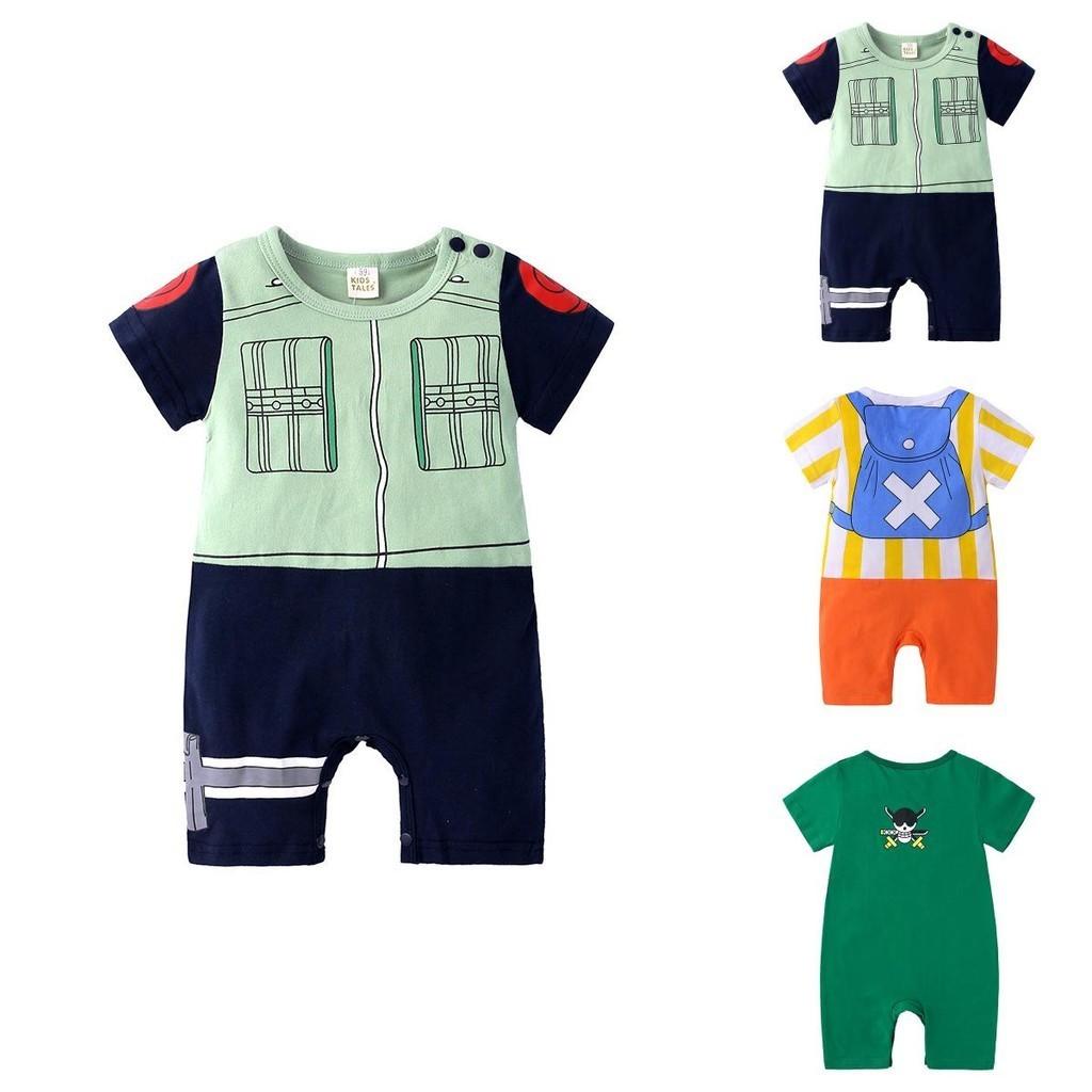 Adorable Baby Romper In Dragon Ball Naruto Luffy Design For Stylish Summer Wear