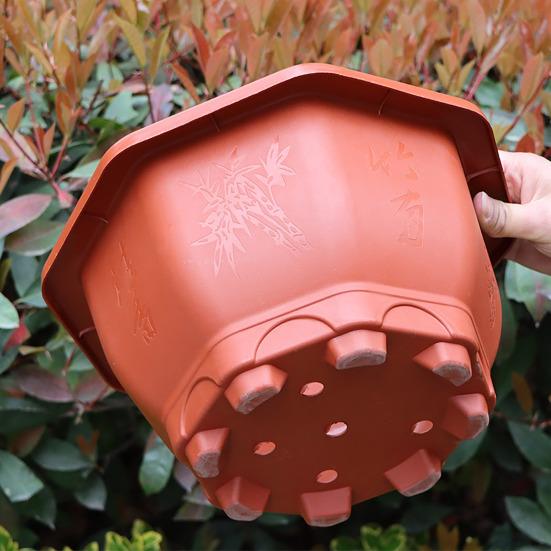 Air Circulation Flower Pot Breathable Thickened Plastic Planter for Bamboo Clivia Drainage Holes Downward Growth Pot for Home Garden Balcony
