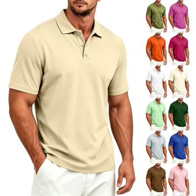 Men's Casual Short Sleeve Polo Shirt Lightweight Breathable Button Down Collar Top for Everyday Wear and Outdoor Activities