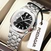 POEDAGAR Square Woman Watch Date Week Waterproof Luminous Ladies Watch Stainless Steel Quartz Fashion Watches Gift