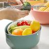 Kitchen Double Layer Drain Basket Rotatable Rice Washing Storage Fruits Sink Cleaning Colander Filter Drainer Gadgets