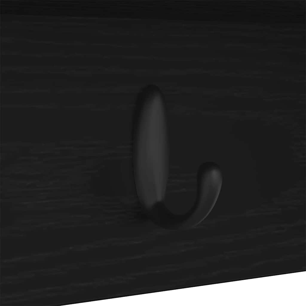 Wall Mounted Nightstand Black Oak Effect 100 x 16 x 26 cm